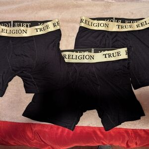 True Religion Men's Boxer Briefs Lot – Size Medium, 3 Pairs